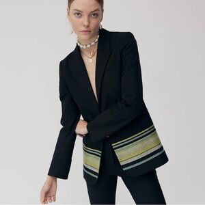 Derek Lam 10 Crosby Embroidered Hem Blazer Jacket